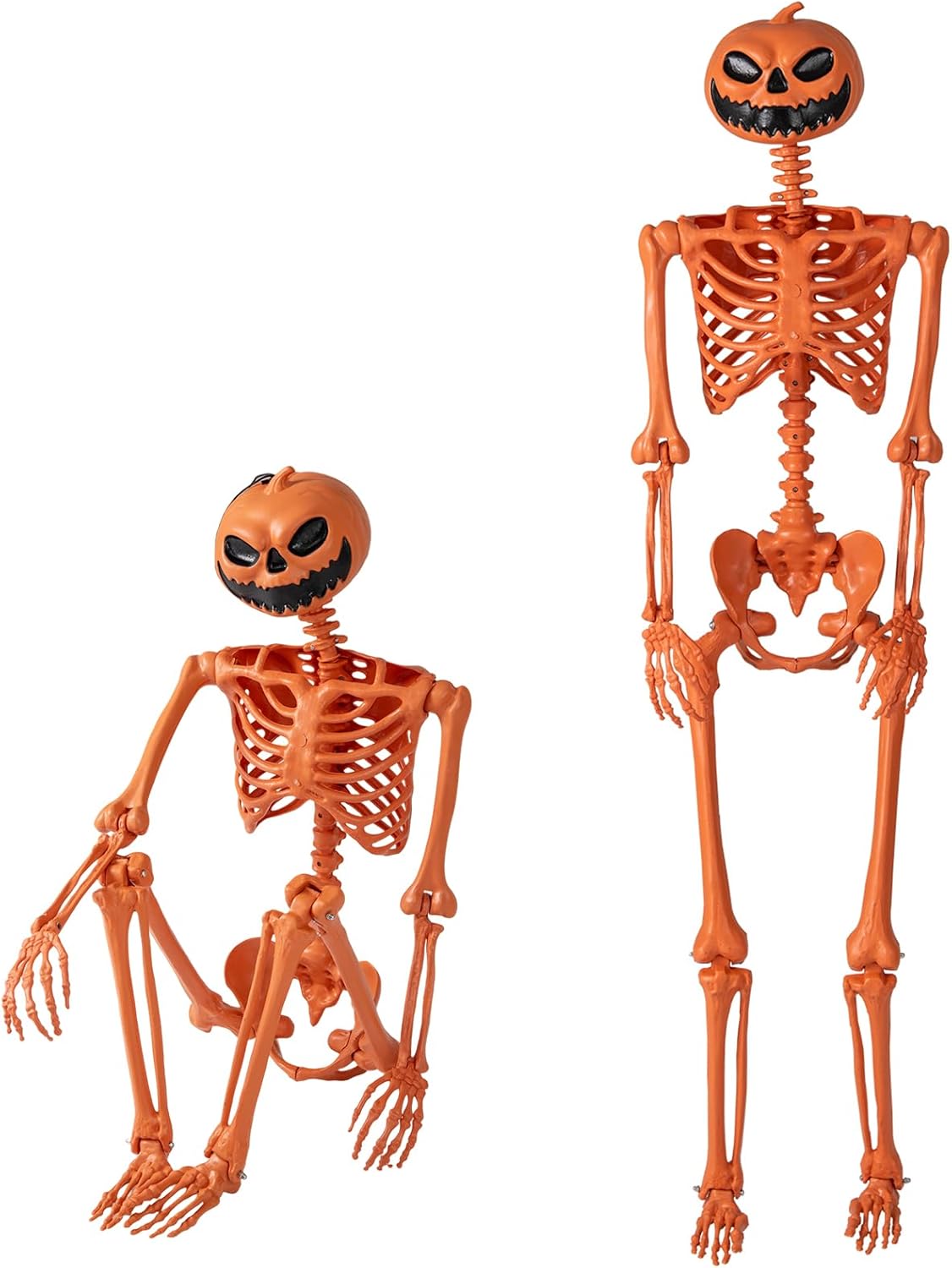 Goplus 5.2 Ft Life-Size Posable Skeleton with Pumpkin Head