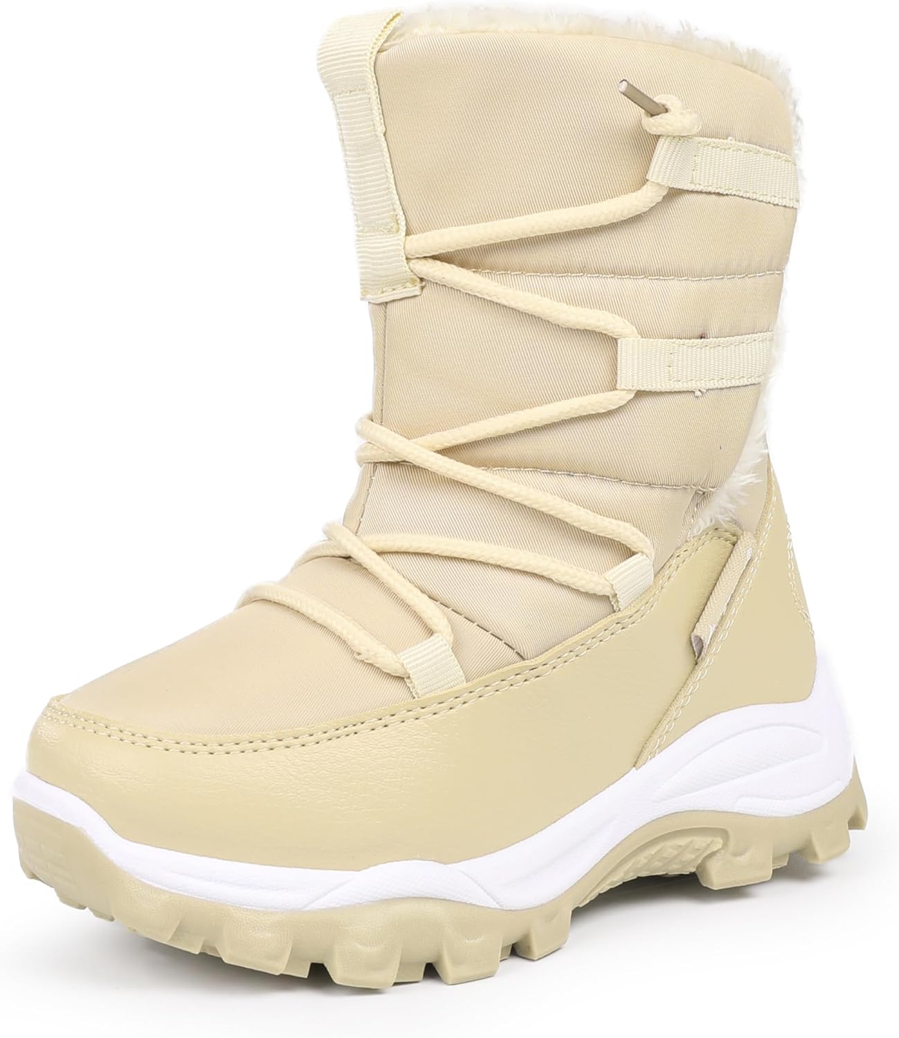 FANTURE Winter Snow Boots for Kids with Faux Fur Lining