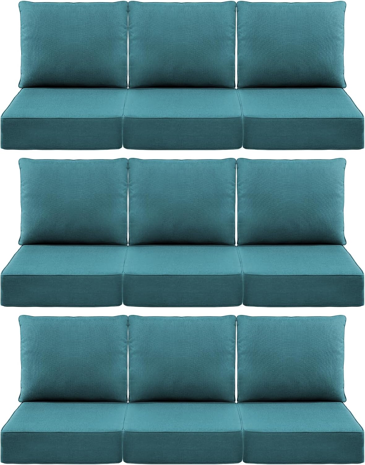 Luxury 6in Outdoor Cushions for Patio Furniture - Set of 9