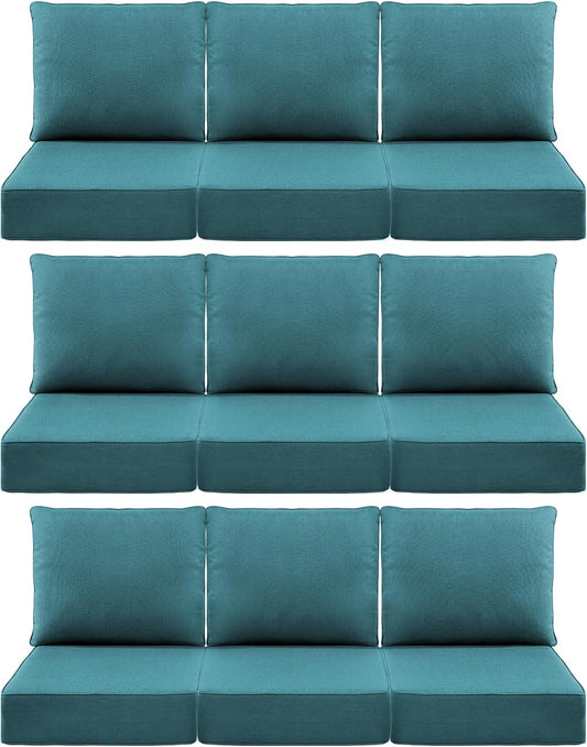 Luxury 6in Outdoor Cushions for Patio Furniture - Set of 9