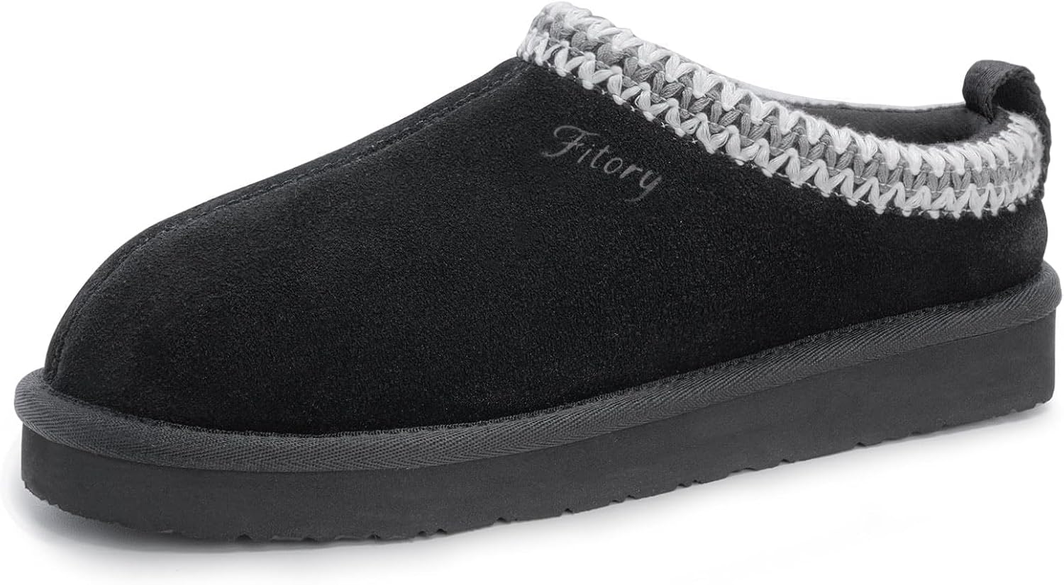 FITORY Women's Suede Slipper - Cozy Flat Short Mini Boots