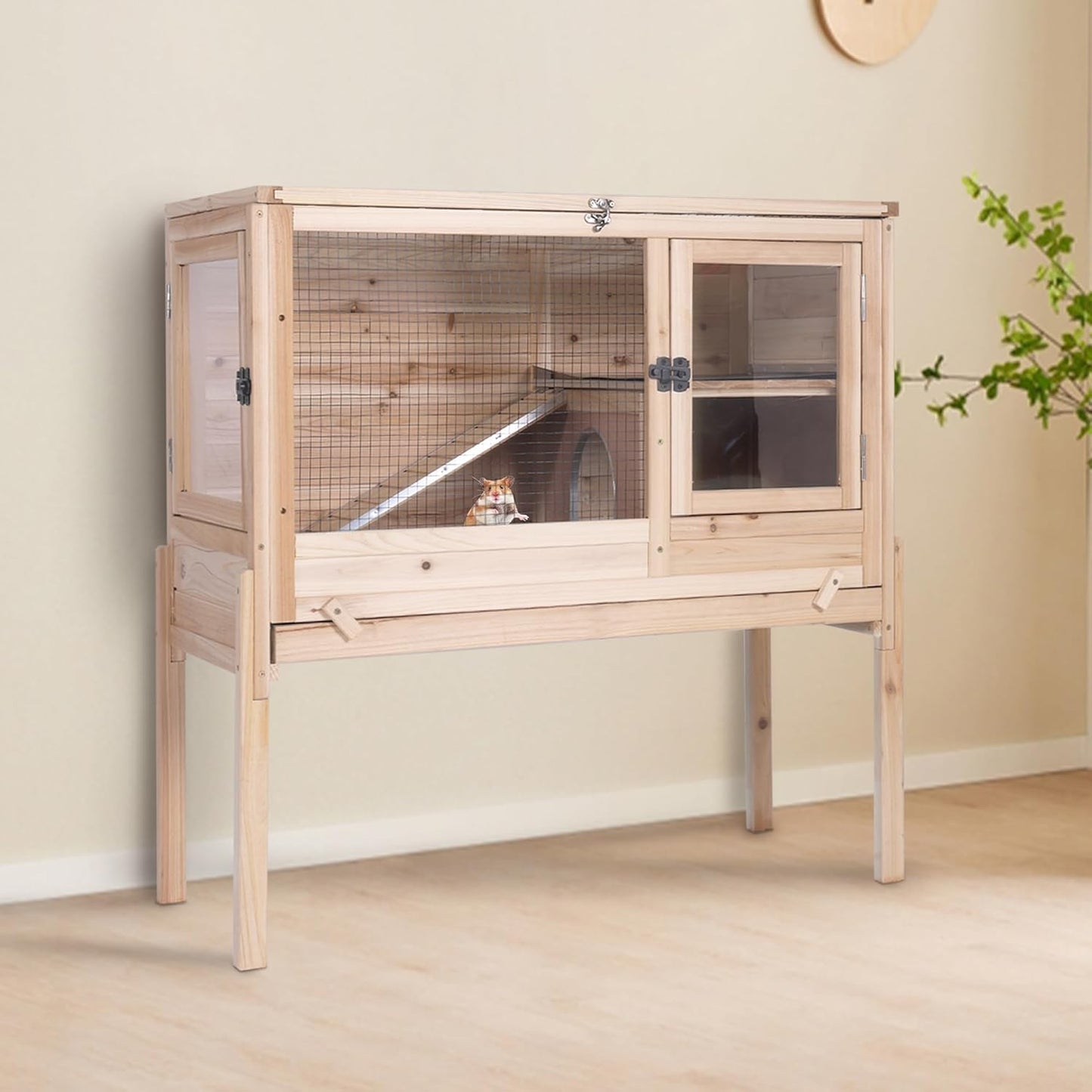 GUTINNEEN Guinea Pig Cage with Chew-Proof Edges and Deep Tray