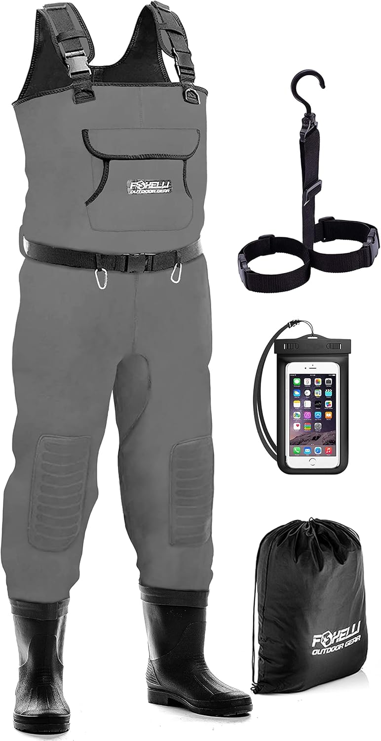 Foxelli Chest Waders for Men & Women - Waterproof Neoprene Gear