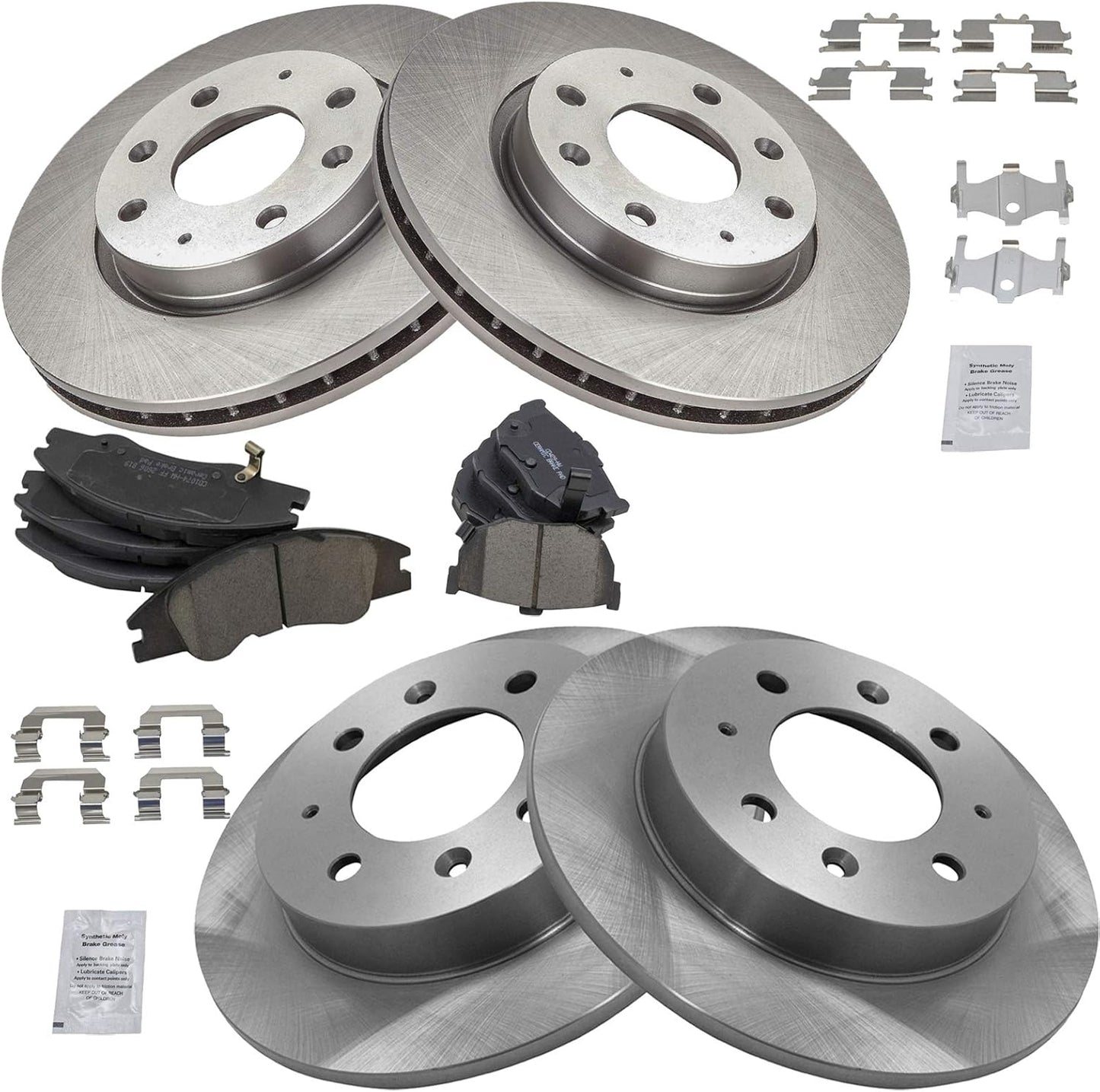 TRQ Brake Pad & Rotor Kit for 2004-2009 Kia Spectra Vehicles