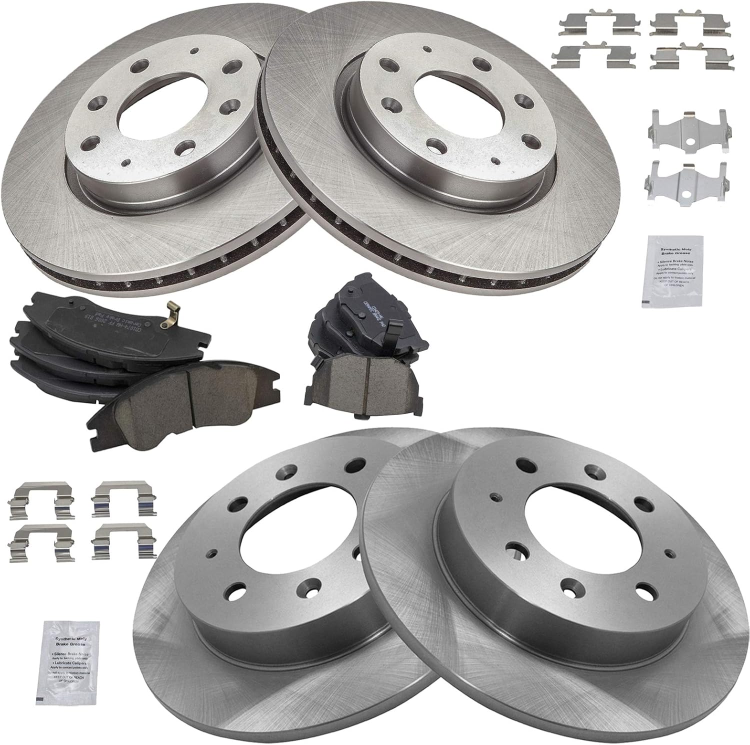 TRQ Brake Pad & Rotor Kit for 2004-2009 Kia Spectra Vehicles