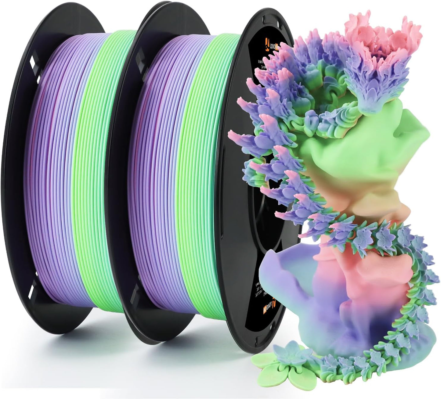 LOVOON 3D Printing Filament Bundle 2KG Matte Rainbow Gradient