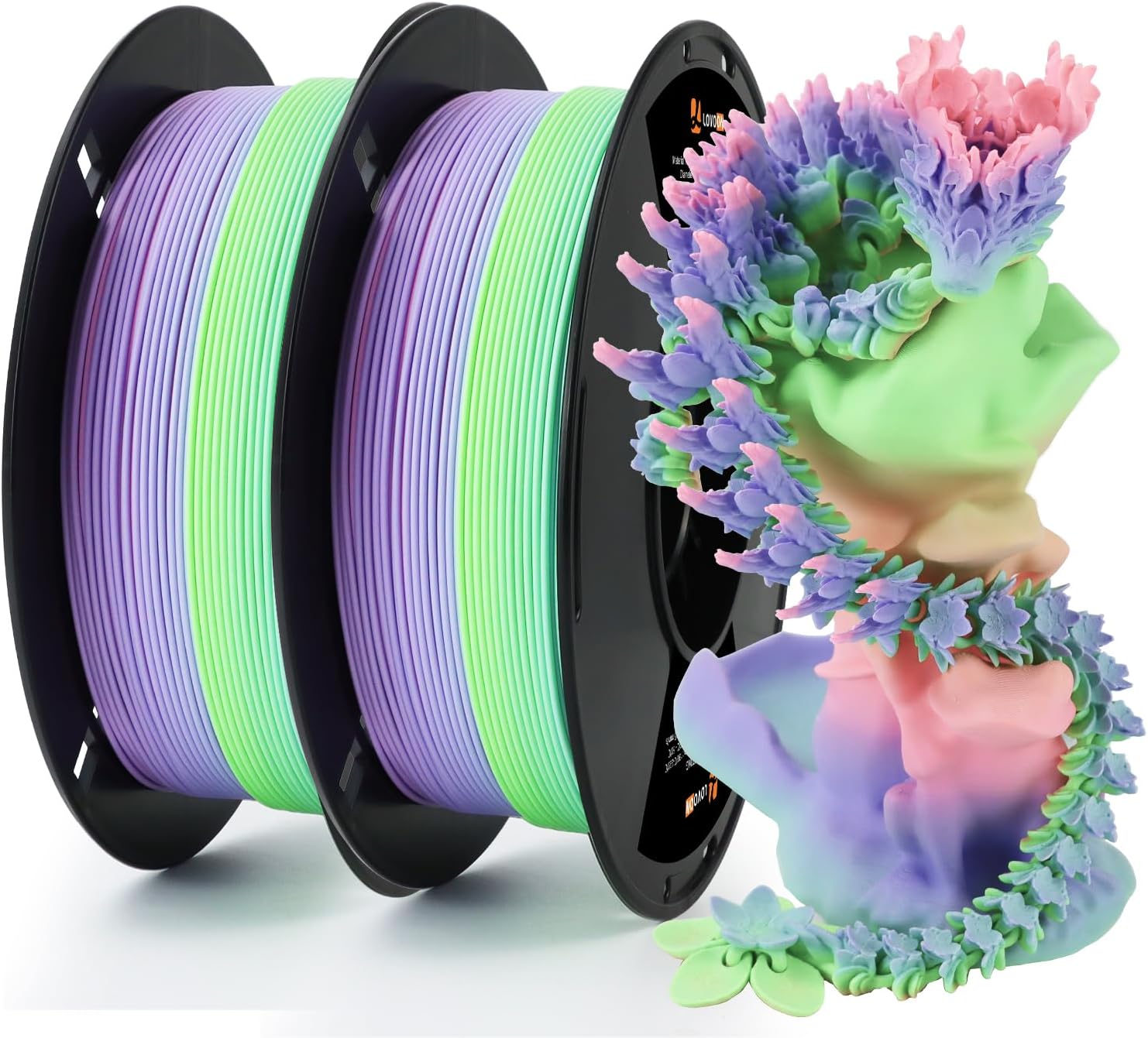 LOVOON 3D Printing Filament Bundle 2KG Matte Rainbow Gradient