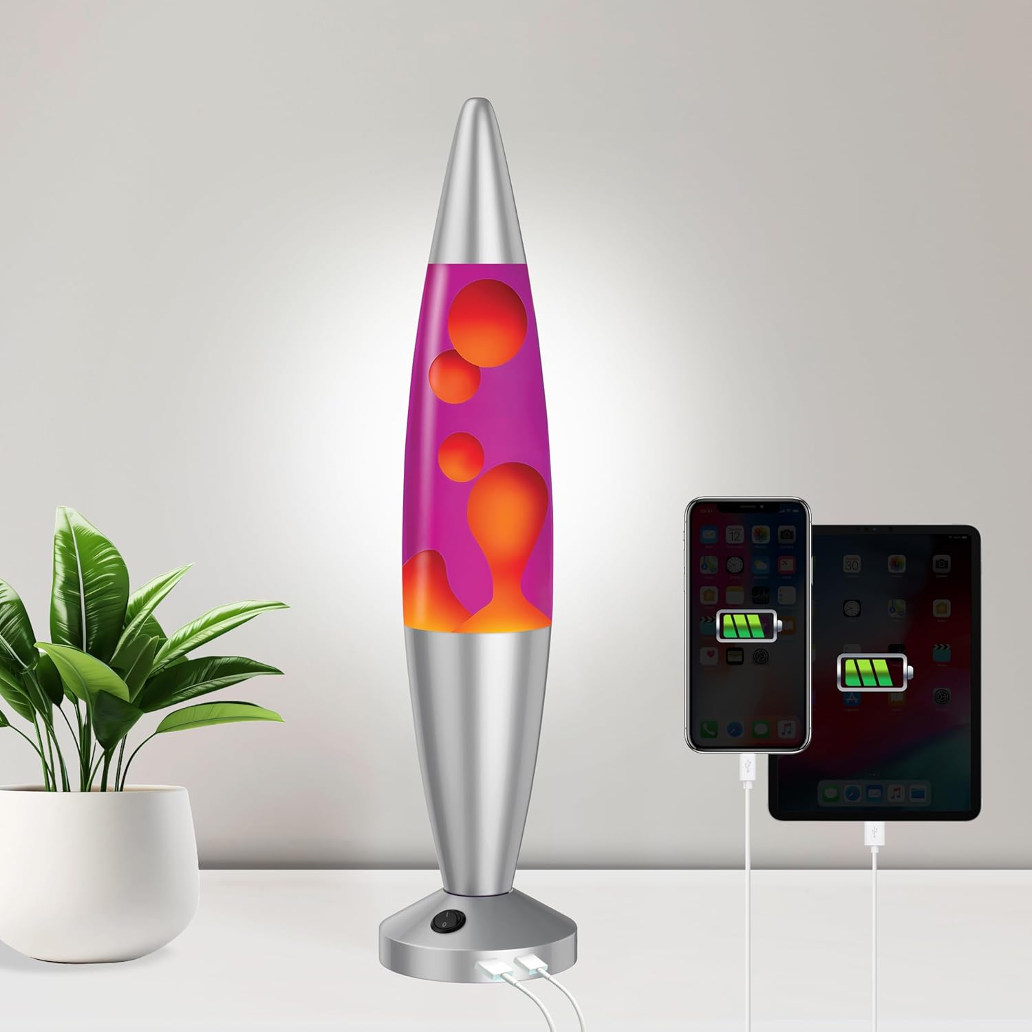 JAMBO 16in Liquid Motion Lamp - Purple and Orange Wax Delight