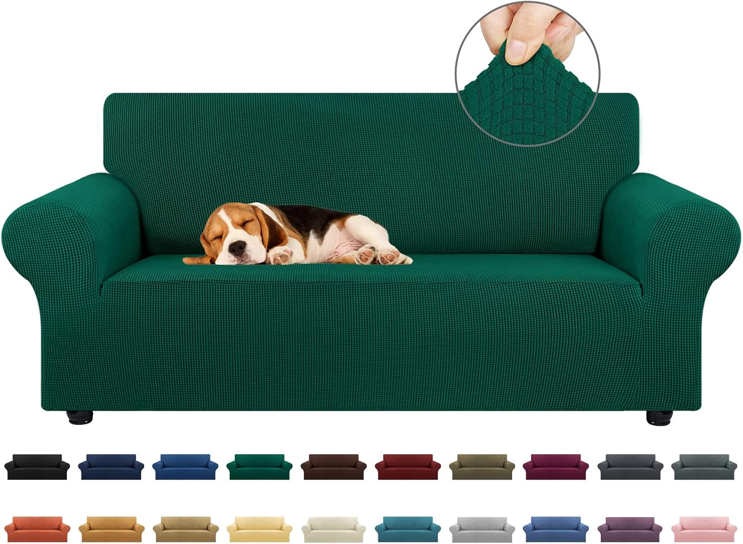 KEKUOU Stretch Loveseat Sofa Cover Slipcover for 2 Cushion Couch