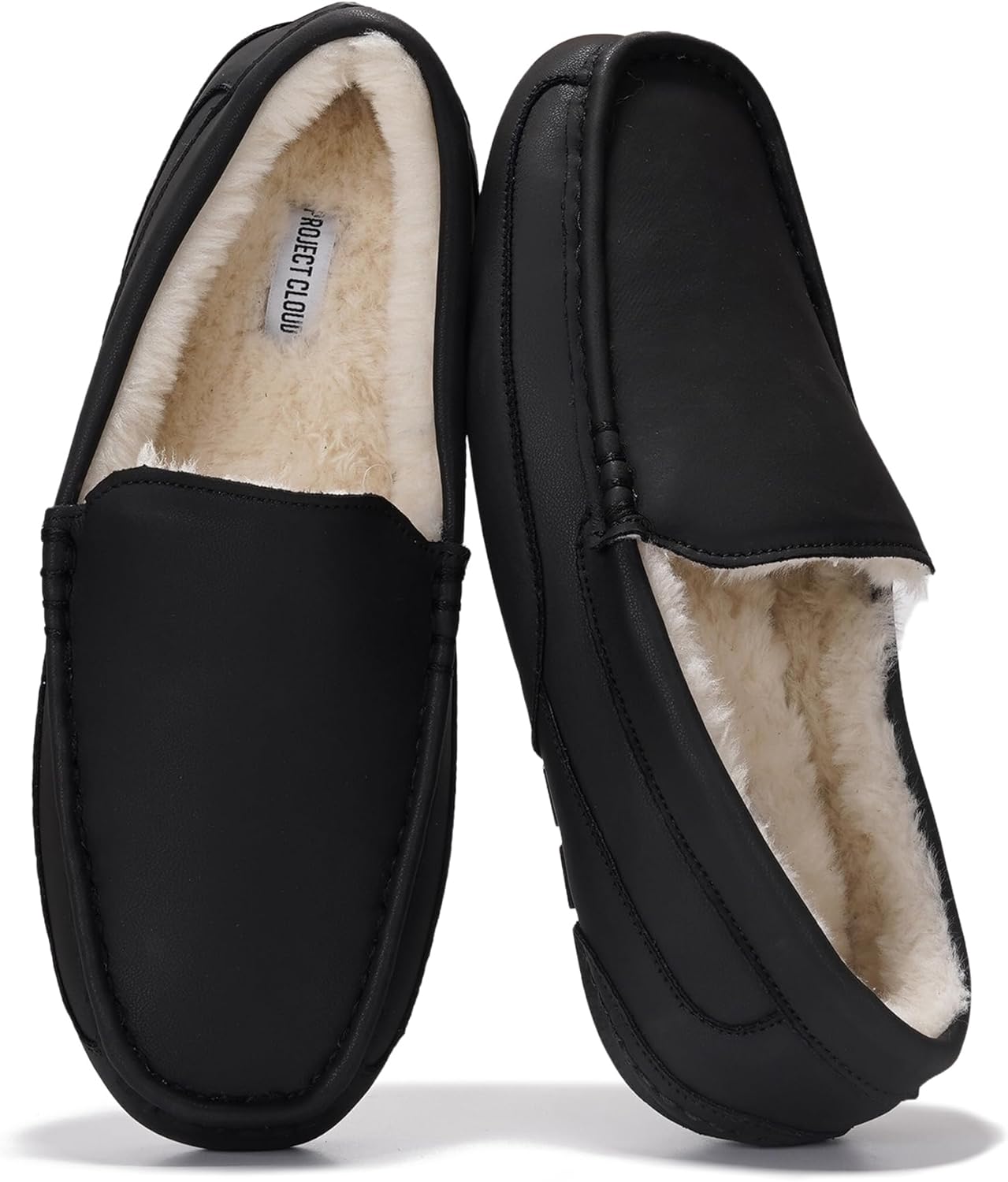 Project Cloud Mens Slippers with Memory Foam and Leather Comfort