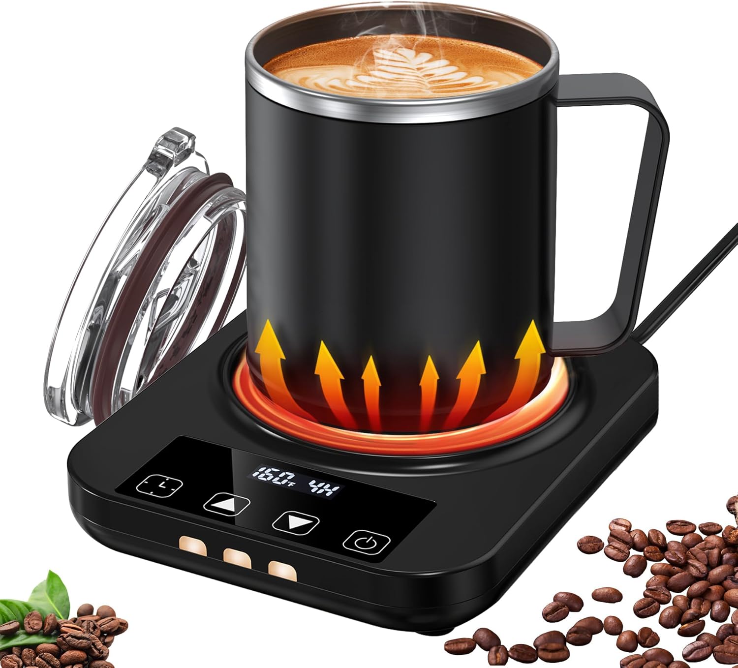 Electric Coffee Mug Warmer Set with Temperature Control Features