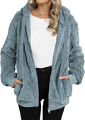 Nirovien Womens Sherpa Jacket Fuzzy Zip Up Hoodie - Cozy Oversized we