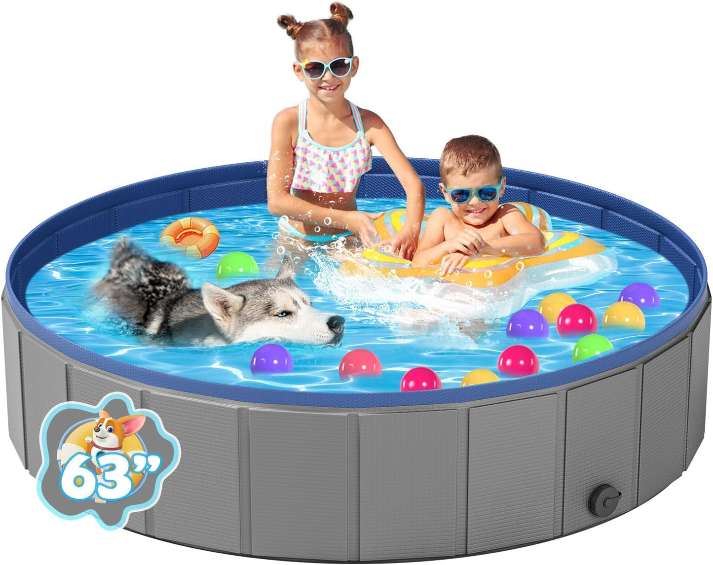 YSJILIDE Portable Dog Pool for Pets to Swim and Bathe Comfortably