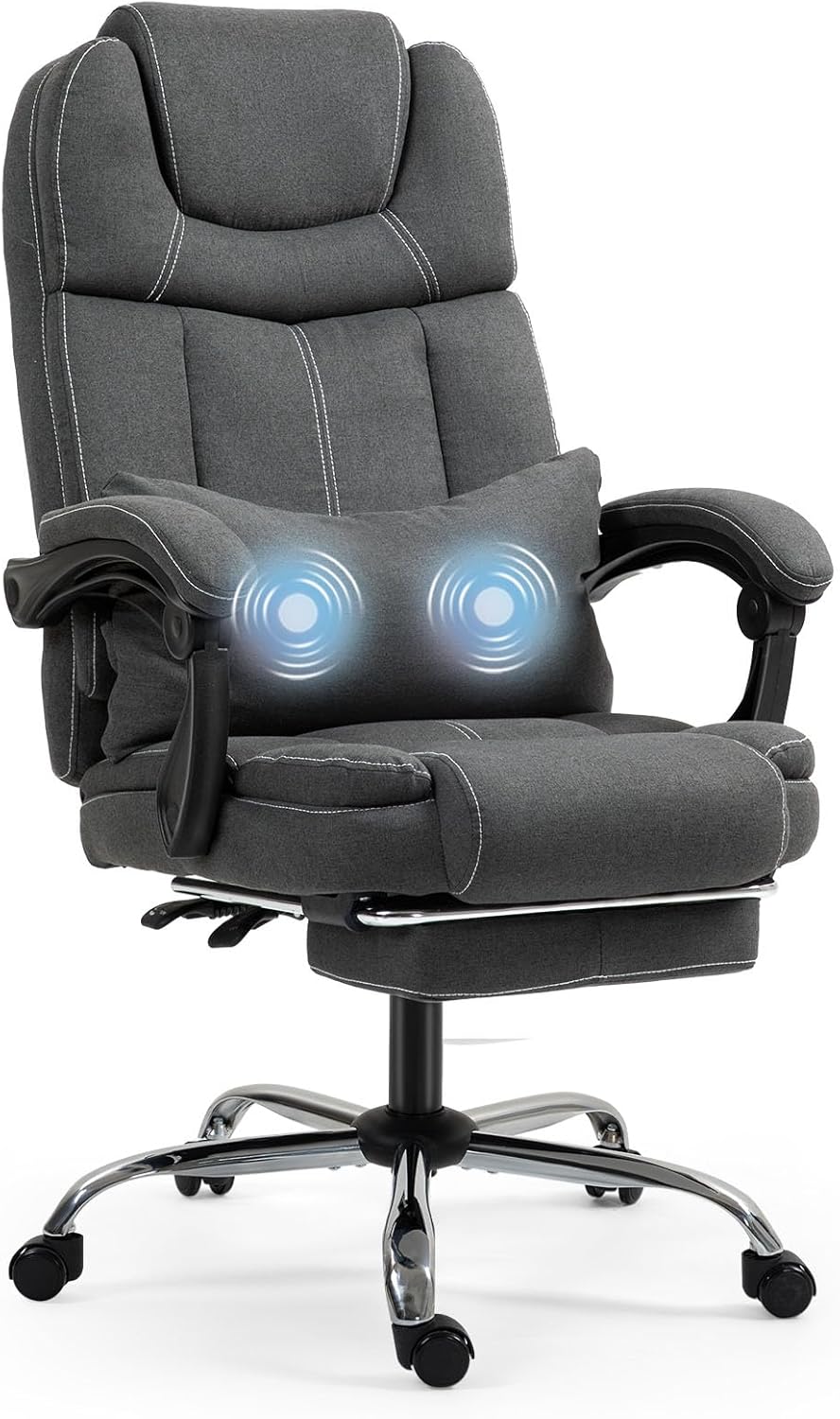 ECOTOUGE Ergonomic Massage Office Chair with Footrest for Comfort