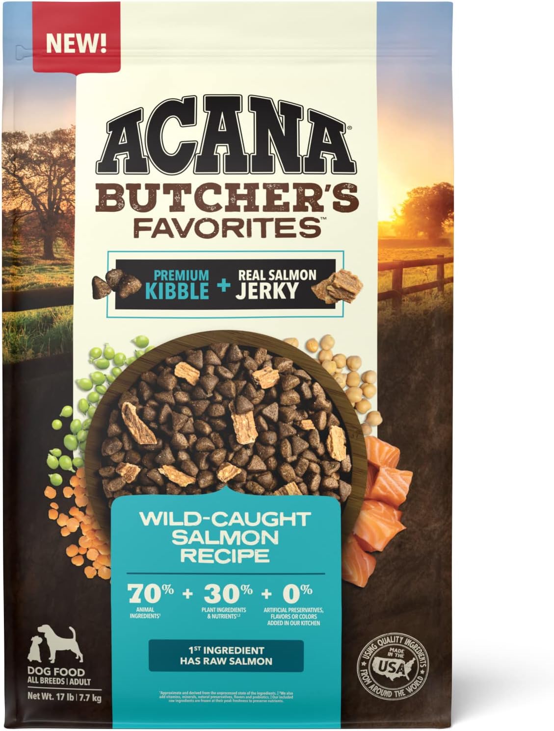 ACANA Butchers Favorites Wild-Caught Salmon Dog Food 17lb Bag
