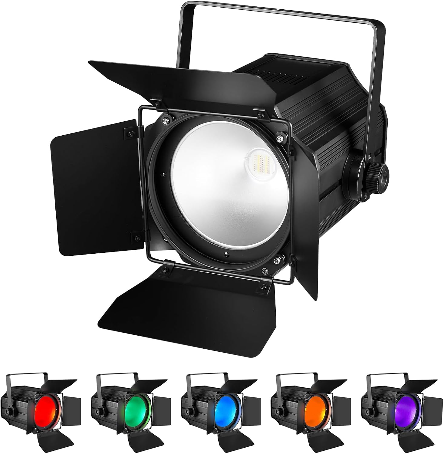 200W COB Stage Lights with Barn Doors for Events and Parties