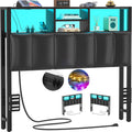 Headboard for Twin Size Bed with Storage and LED Light - Built-in
