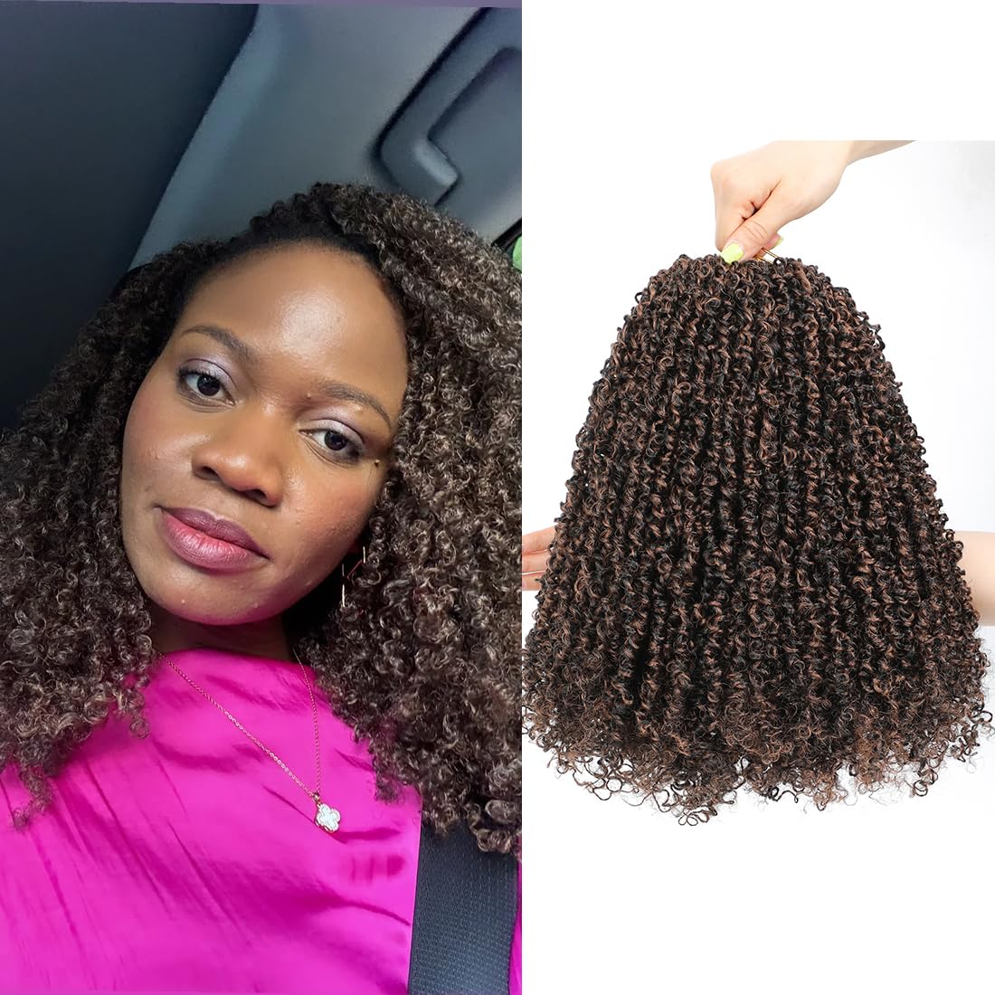 Yanky Twist Crochet Hair 12inch for Black Women - 6PCS Set