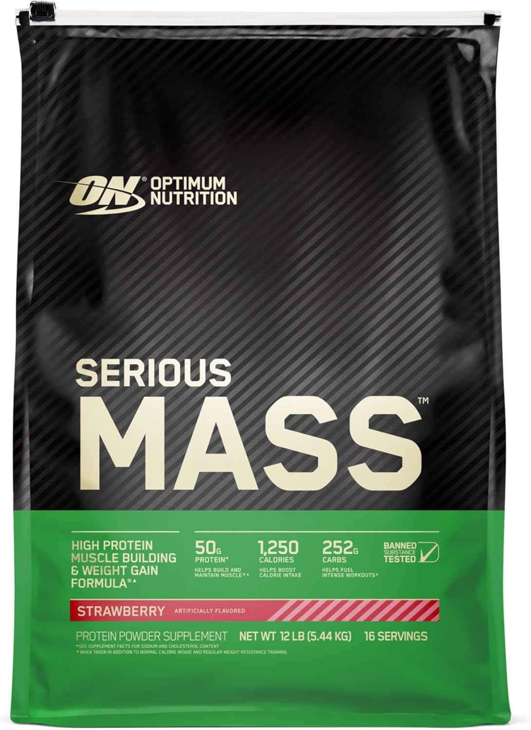 Serious Mass Strawberry Weight Gain Protein Powder for Muscle