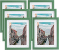 8x10 Green Picture Frames Set of 6 - Solid Wood Wall & Table Display