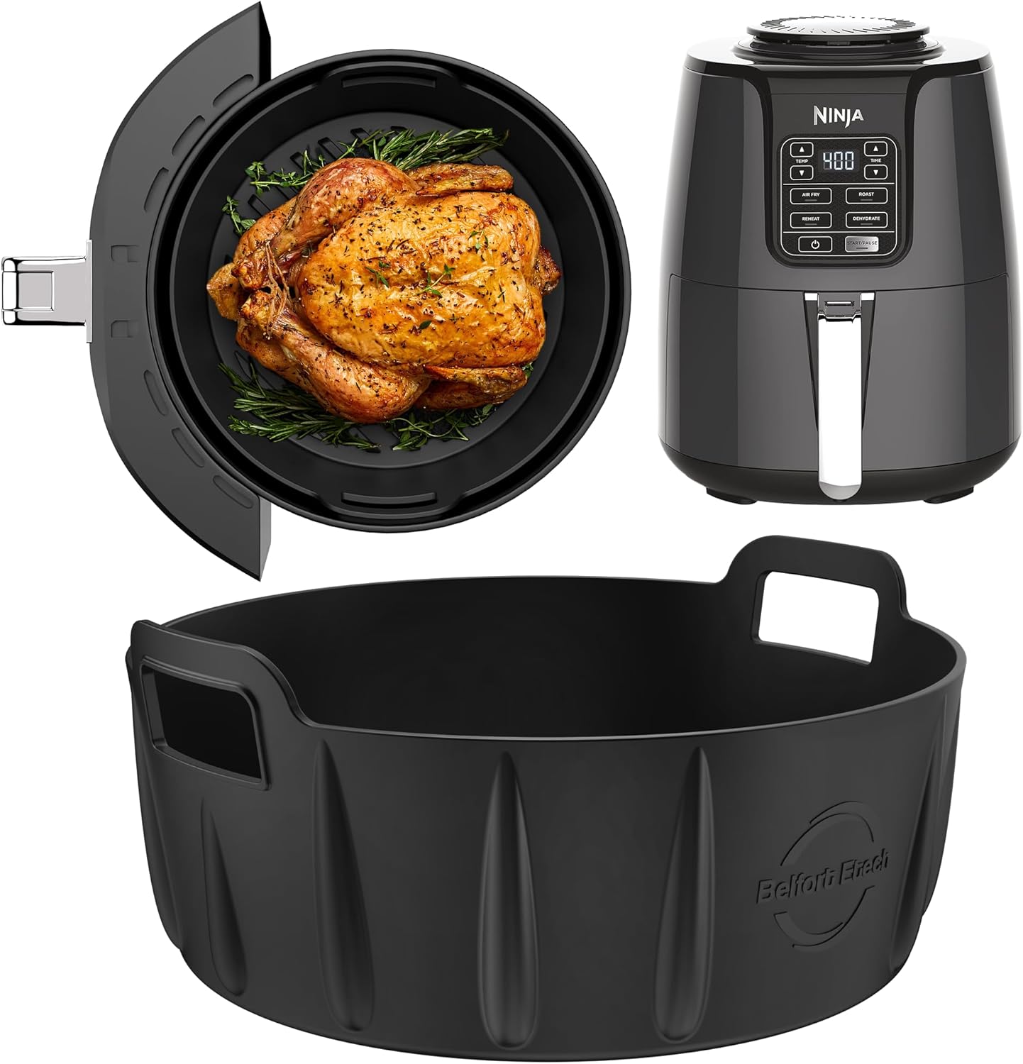 Non-Stick Silicone Liner | Enhanced Durability | Circular Air Fryer Compatible