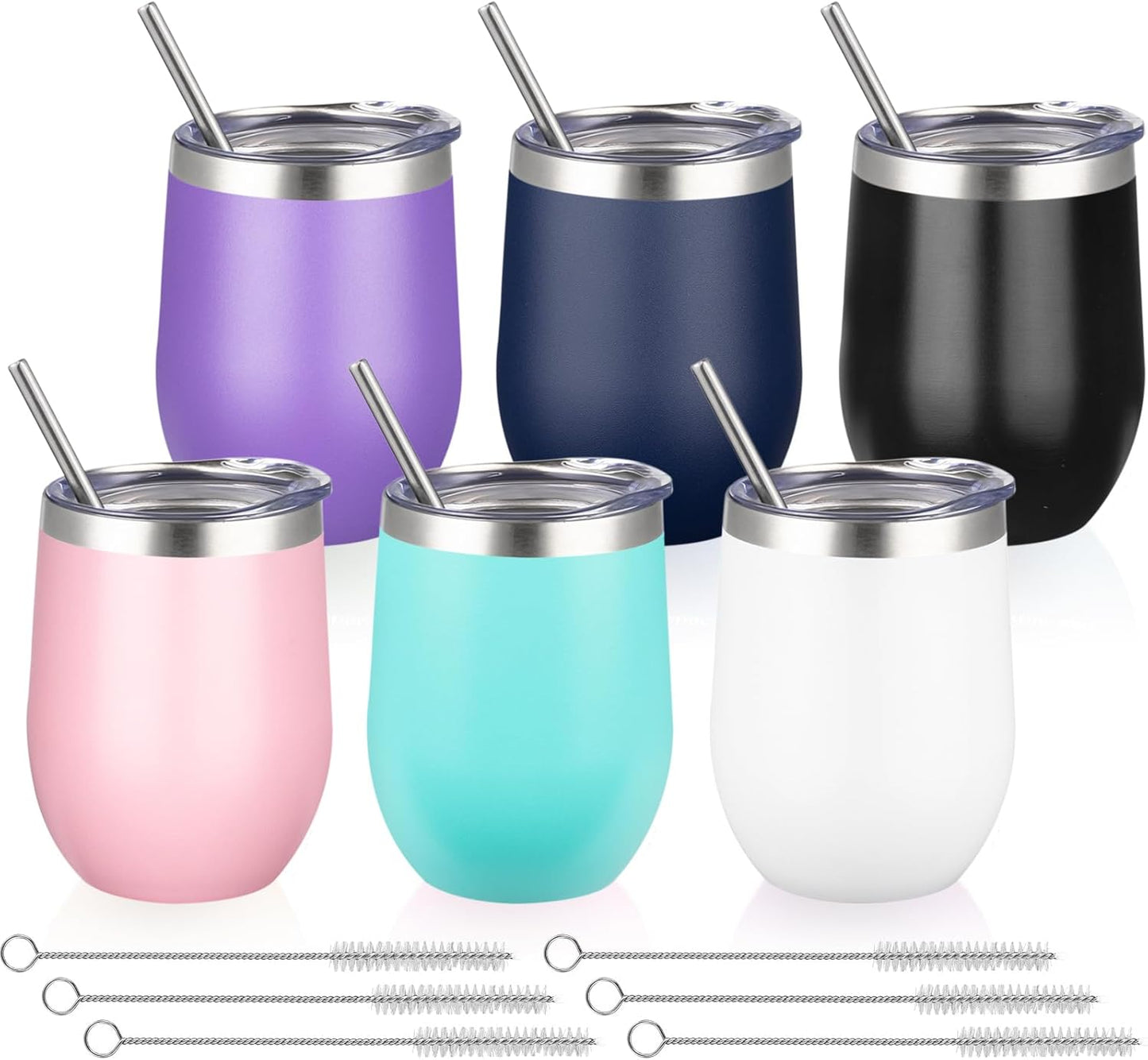 12 Oz Insulated Wine Tumbler Set for All Your Favorite Drinks
