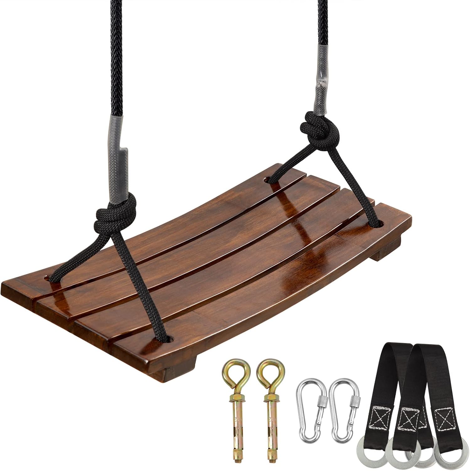 PELLOR Wood Swing Seat for Indoor Outdoor Fun and Play