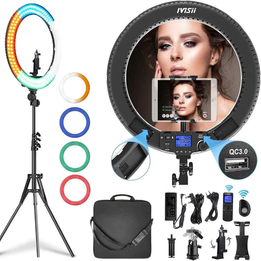 19 Inch Ring Light with Remote and Stand for Live Streaming