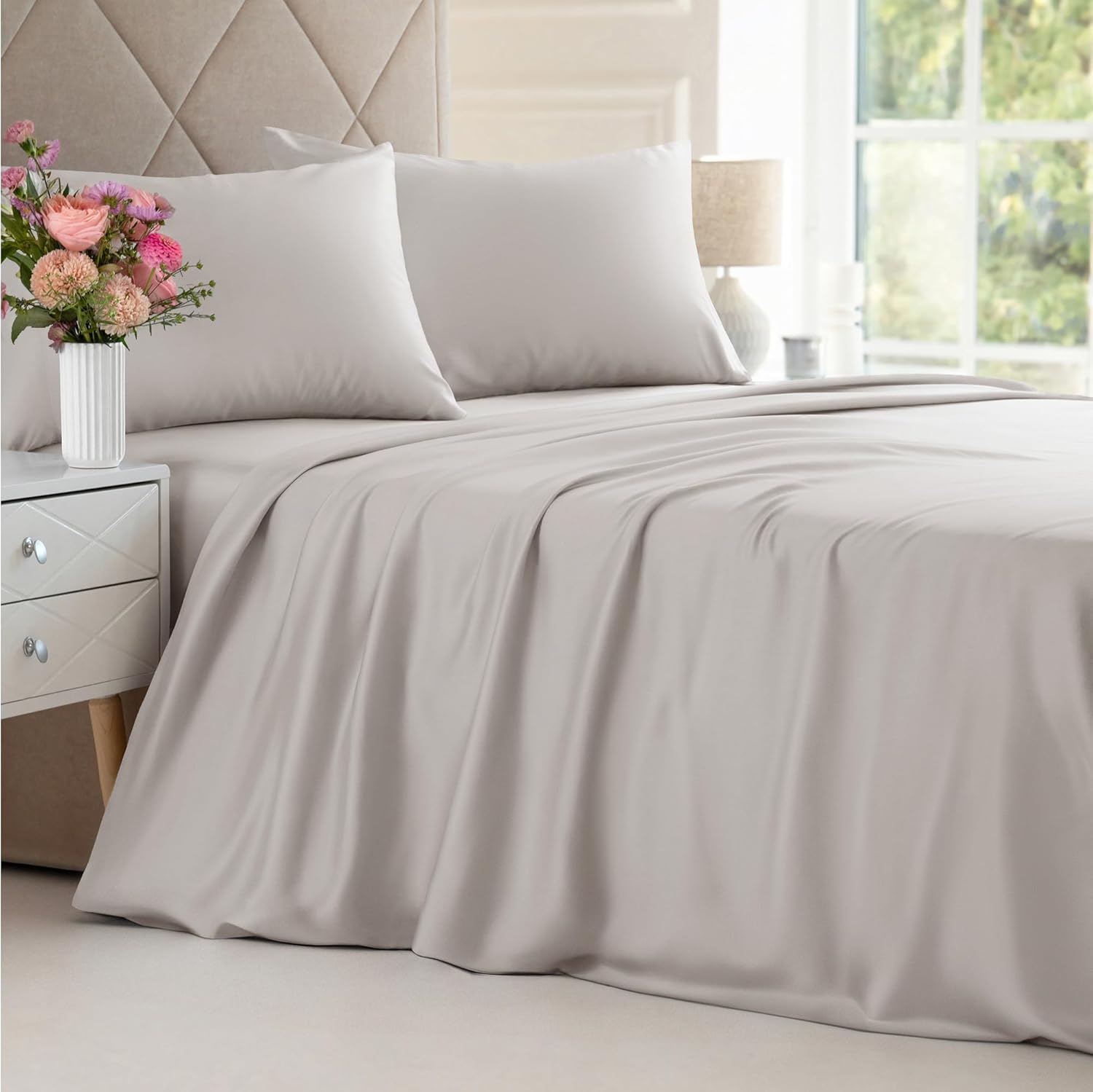 Bamboo Sheets King Size - Soft, Breathable & Cooling Bedding