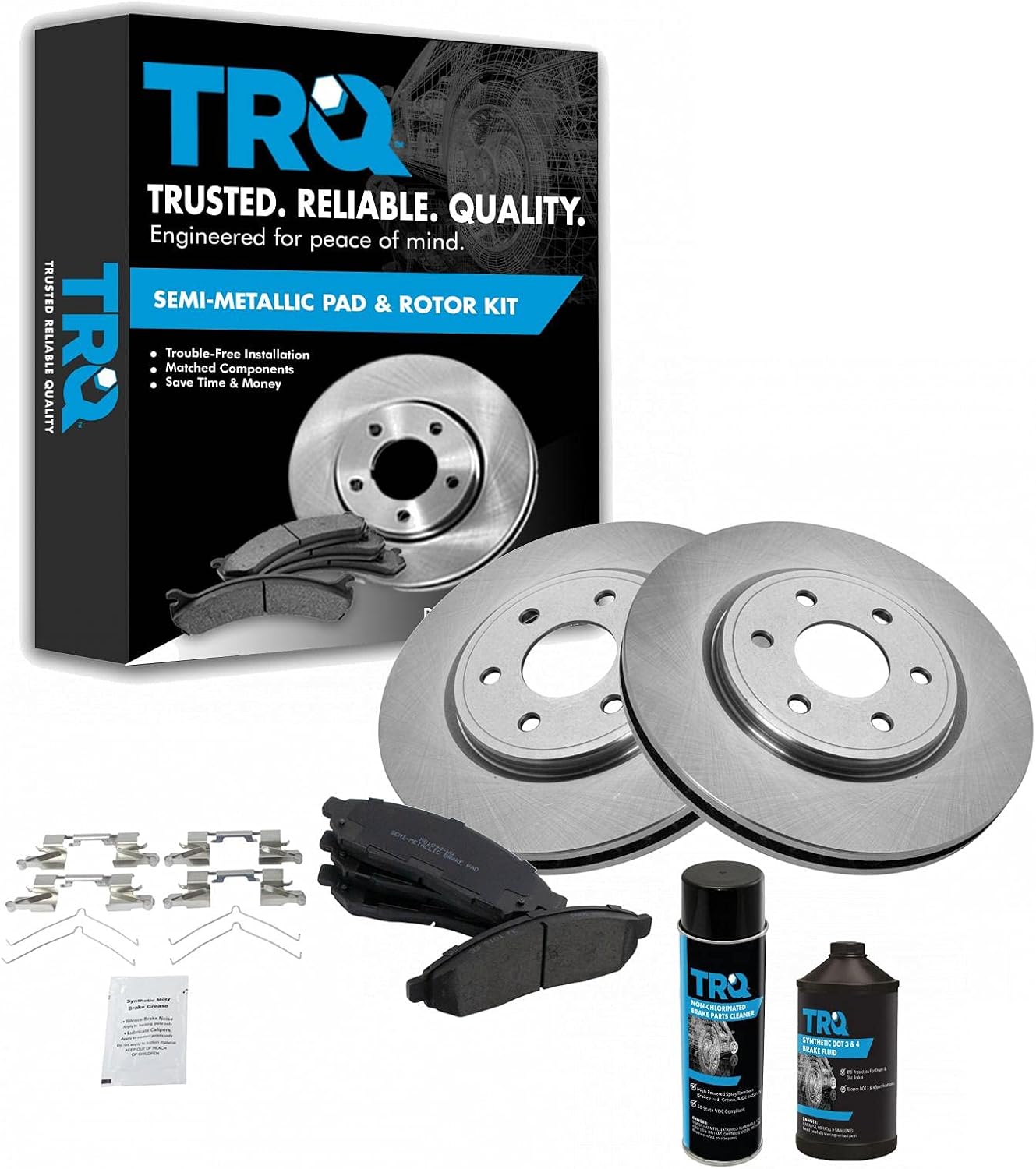 TRQ Front Brake Pad & Rotor Kit for Nissan Frontier & More