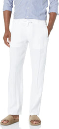 Men's 100% Linen Drawstring Pants - Regular Fit Breathable Casual