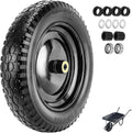 4.80/4.00-8 Flat Free 14.5in x 3.2in Wheelbarrow Tire - Solid, No-Flat