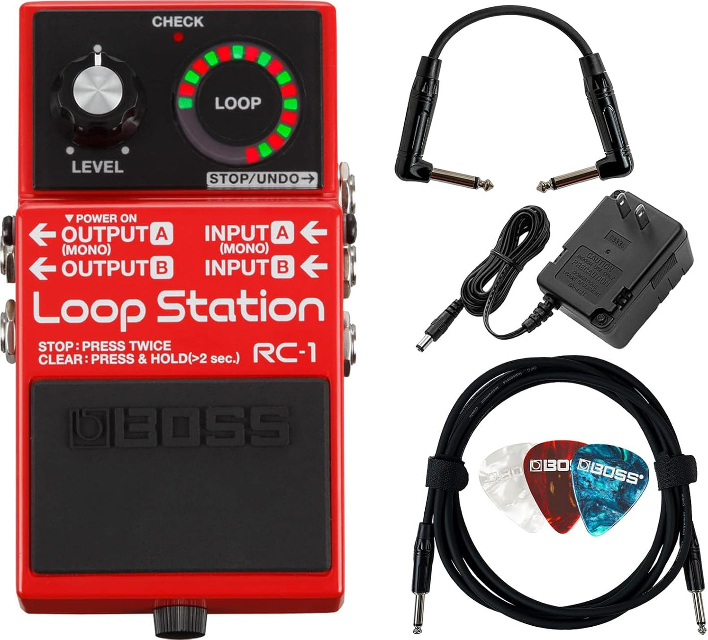 Boss RC-1 Loop Station Bundle with Essential Accessories Included