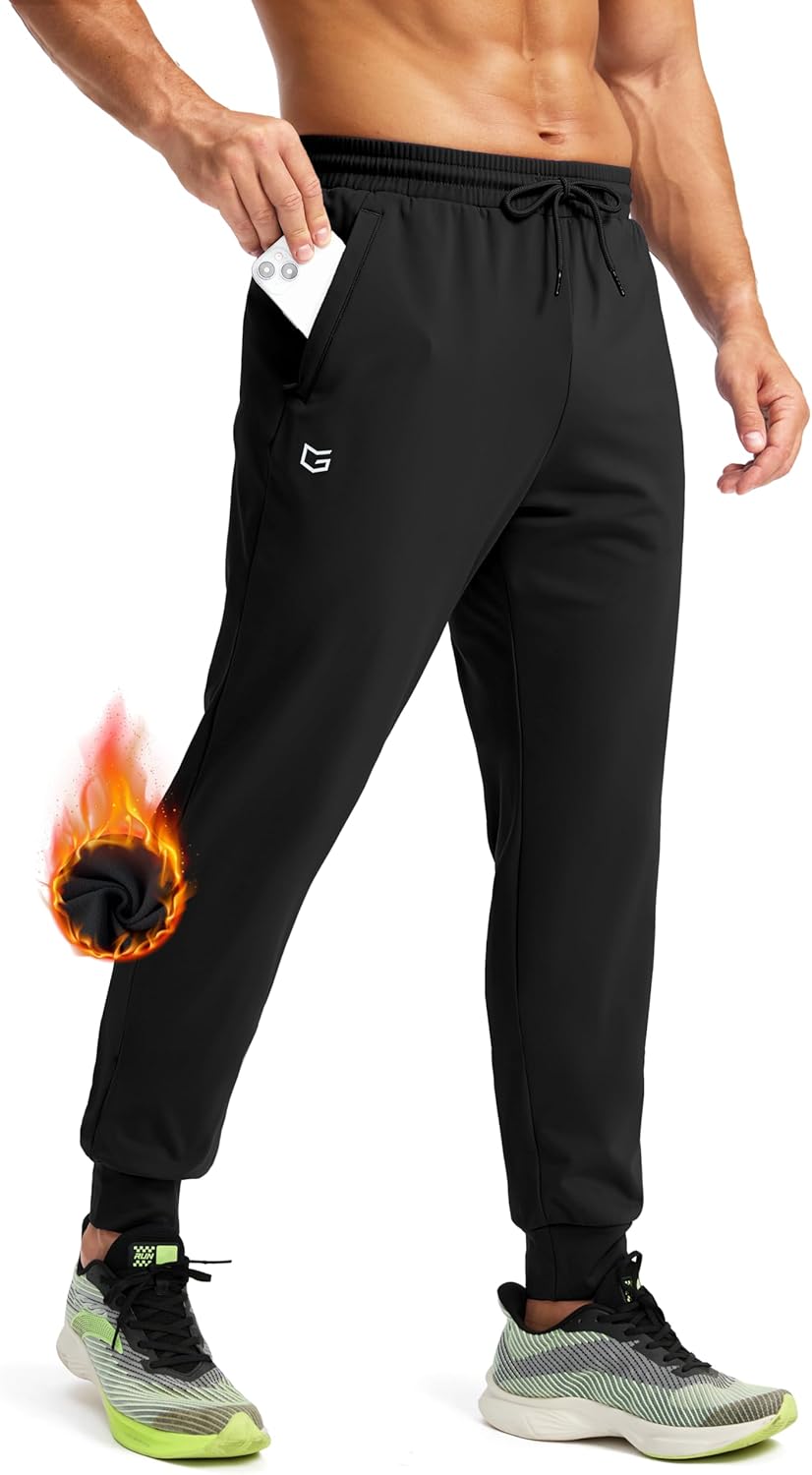 G Gradual Men's Fleece Joggers: Warm, Water Resistant Athletic Pants