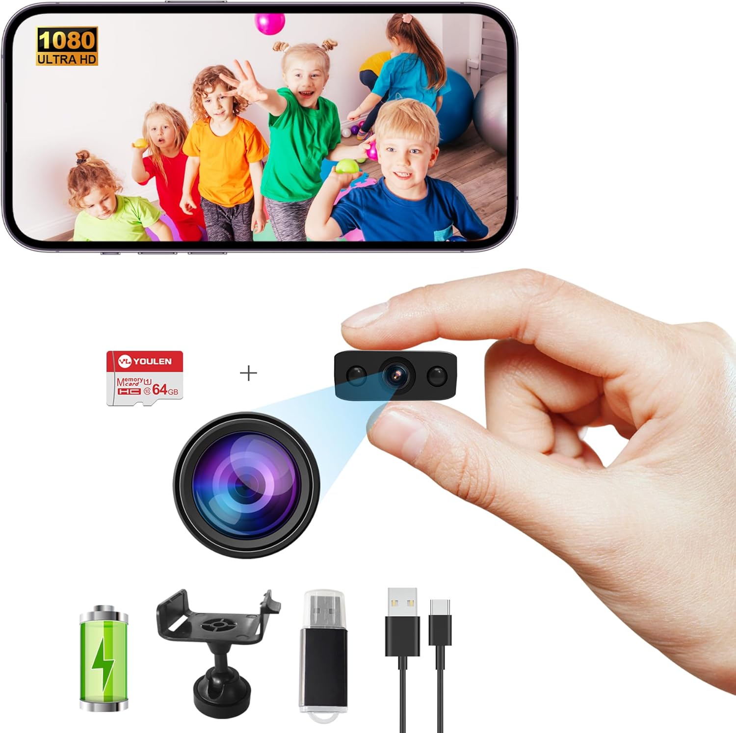 BEEDMXU: HD1080P Spy Nanny Cam - Night Vision, Motion Detection