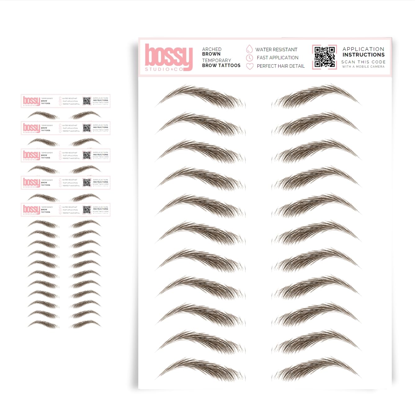5 Pack Waterproof Eyebrow Tattoos for Natural Hair-Like Brows