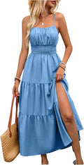 Women's Boho Maxi Dress for Wedding Guest Vacation - Flowy Ruffle 2025