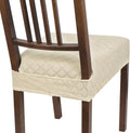 Beige Diamond Jacquard Dining Chair Seat Covers Set of 6 - Stretch