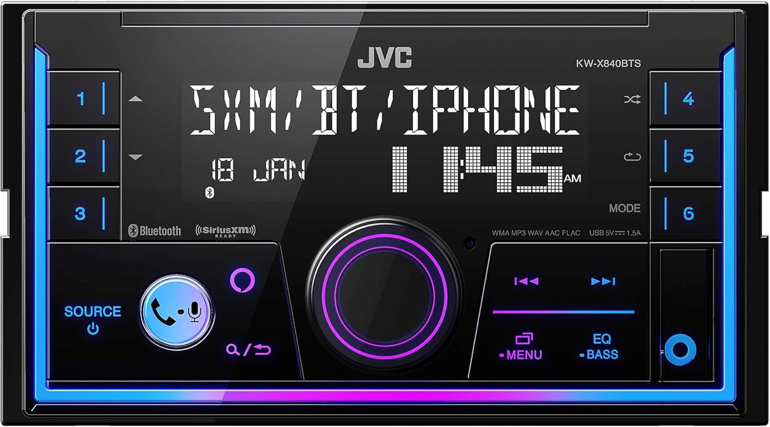 JVC KW-X840BTS Bluetooth Car Stereo Receiver with USB Port