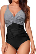 Tummy Control Swimsuit for Women Slimming One Piece - Vintage Ruched