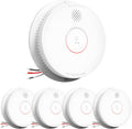 Hardwired Interconnected Smoke Detector - 5 Pack, Fast Alerts