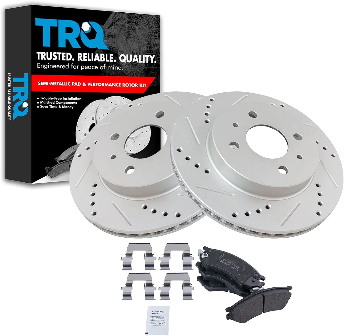 TRQ Front Performance Brake Pad & Rotor Kit for Saturn Vehicles