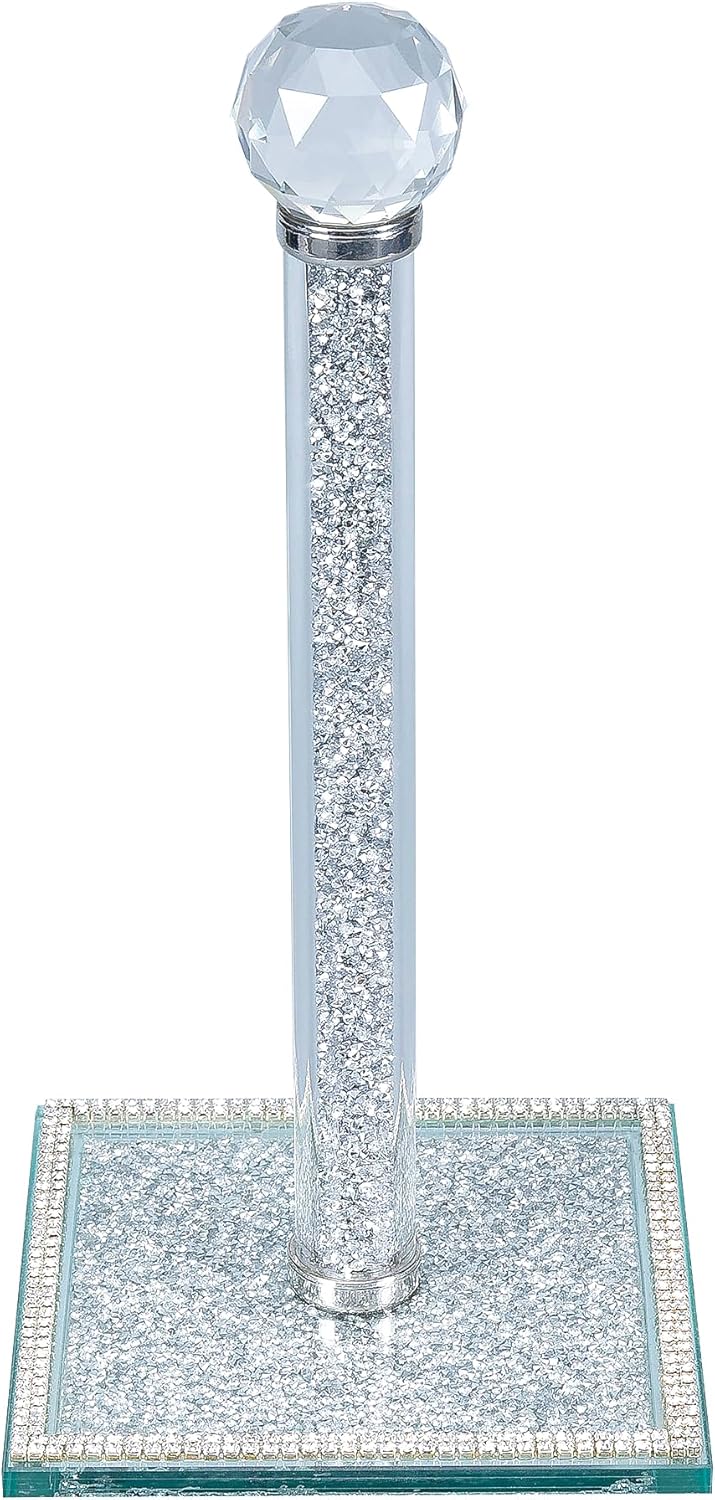 Hochance Silvery Crystal Paper Towel Holder for Glam Decor