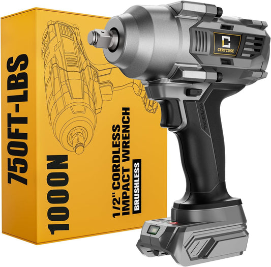Cordless Impact Wrench 1/2 inch with 750FT-LBS Torque Power