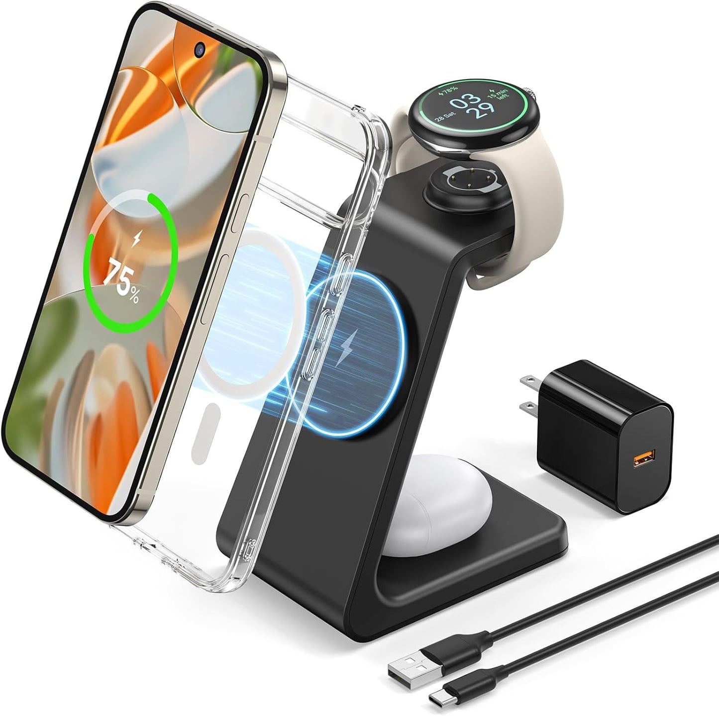 Fast Charge Google Pixel Devices: 3-in-1 Magnetic Charger