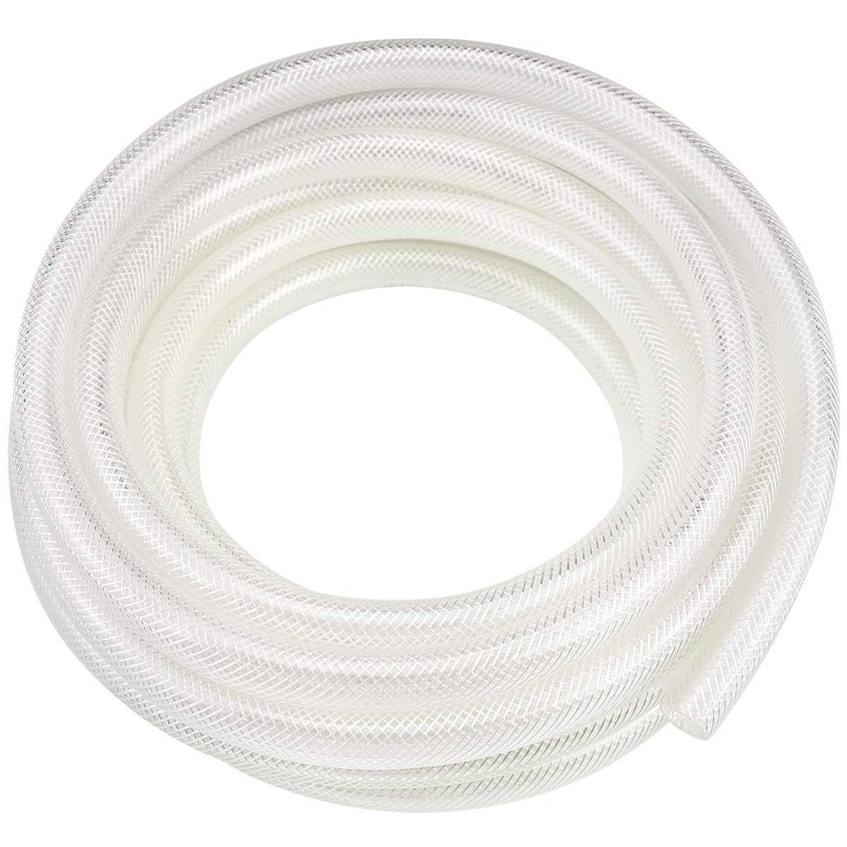 3/4 ID x 25 Ft High Pressure Braided Clear PVC Vinyl Tubing