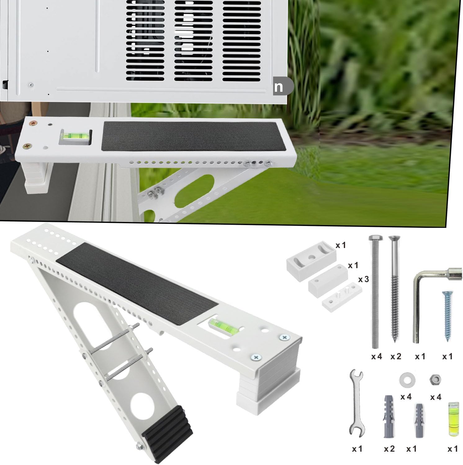 Gulrear Adjustable Window AC Bracket - Securely Supports 85 lbs!