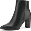 DREAM PAIRS Women's Chunky Heel Ankle Booties Pointed Toe Clothing