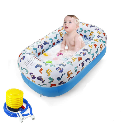 PandaEar Foldable Inflatable Dino Baby Tub - Portable & Non-Slip!