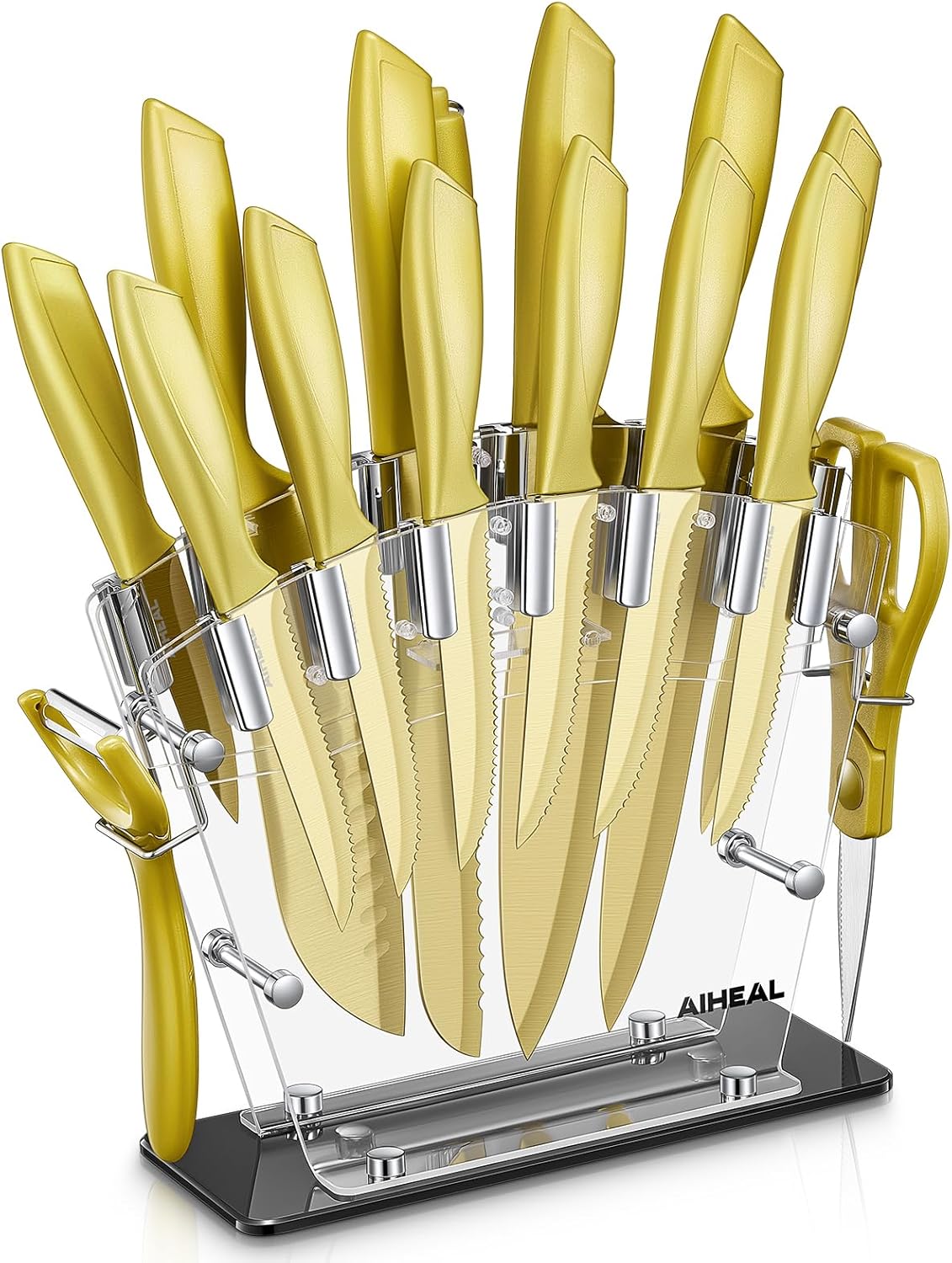 Aiheal Knife Set - 16 Pieces High Carbon Stainless Steel Cutlery